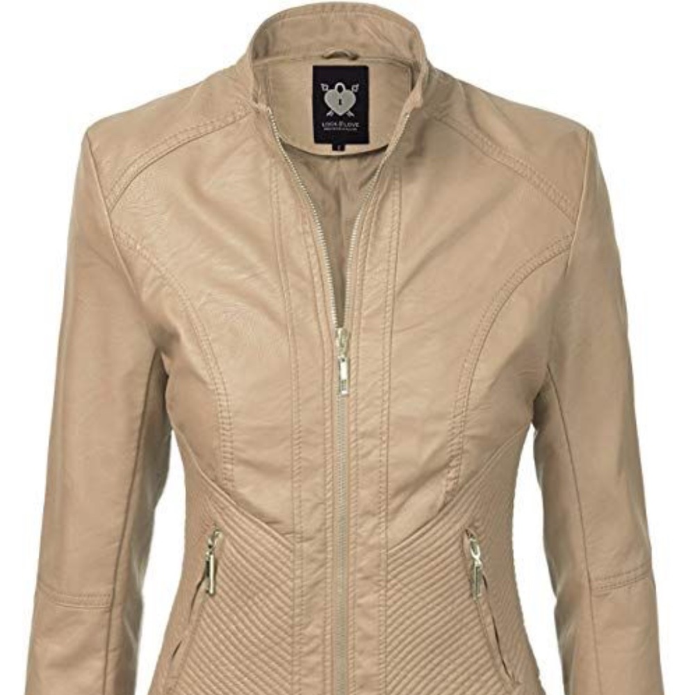 Lock & Love Vegan Leather Motorcycle Jacket
